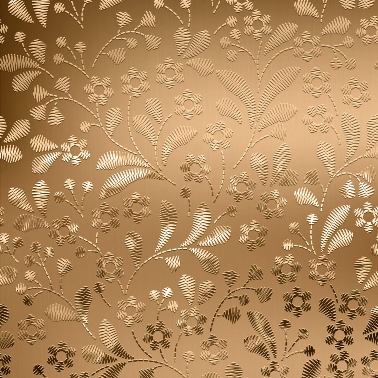 Peel and Stick Craft Paper. Metallic Gold Floral Print. 12-Pack of 17.25" x 10" Embossed Peel and Stick Cardstock